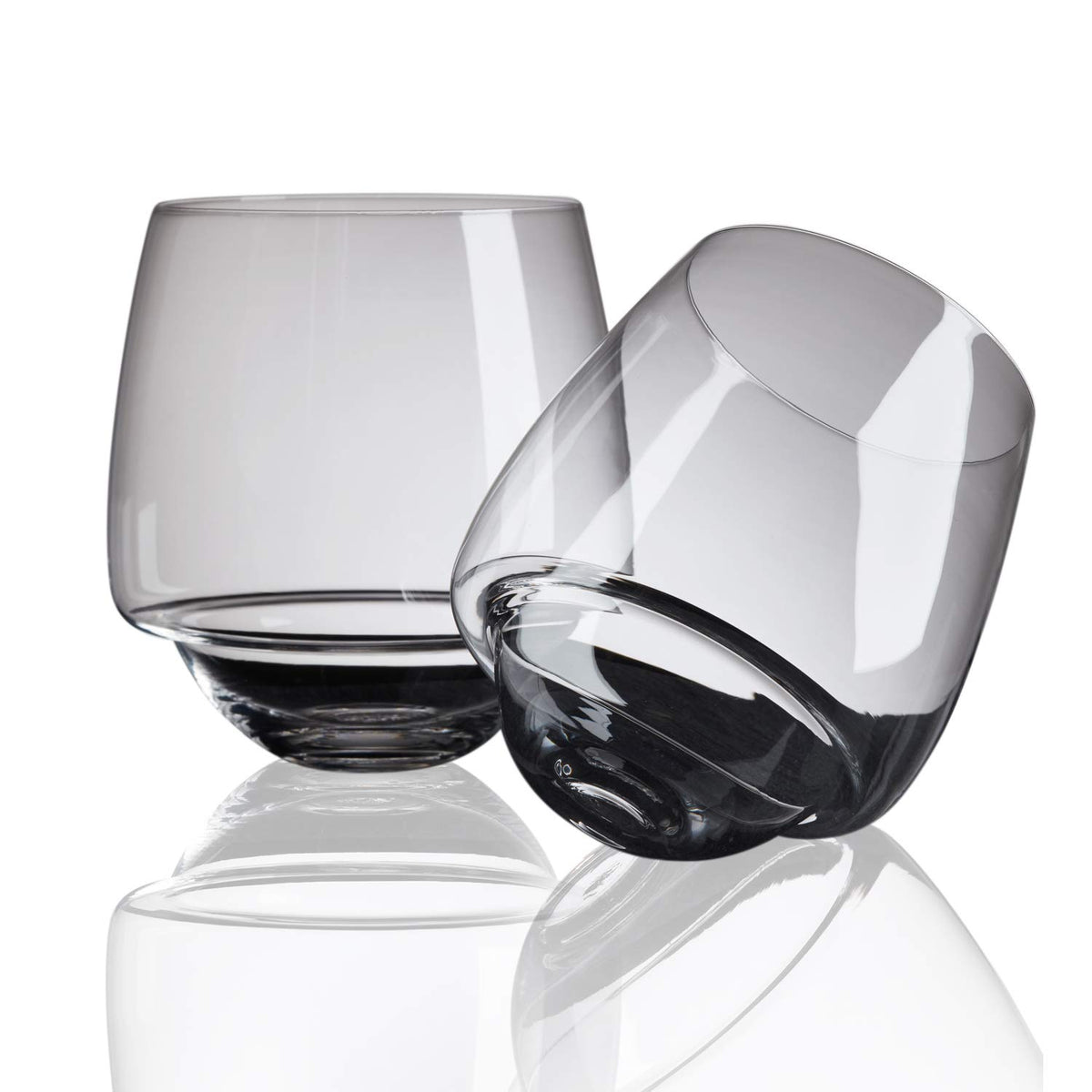 Cortunex spill-proof wine glass with rolling base prevents accidents.