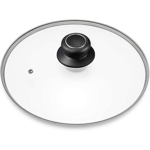 CORYTAO 11-inch tempered-glass lid for clear viewing while cooking.
