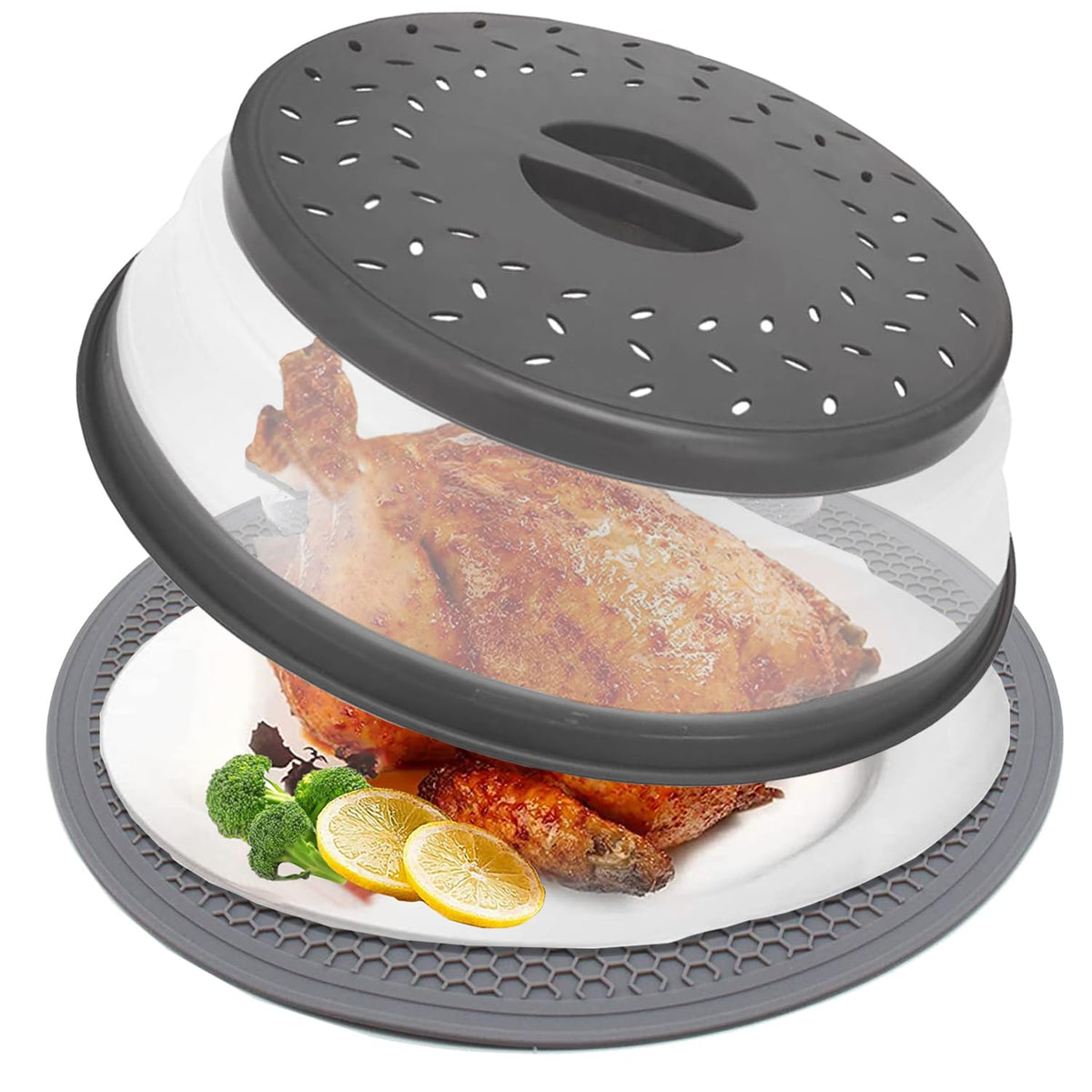 CORYTAO 12-inch microwave splatter cover keeps reheating clean and mess-free