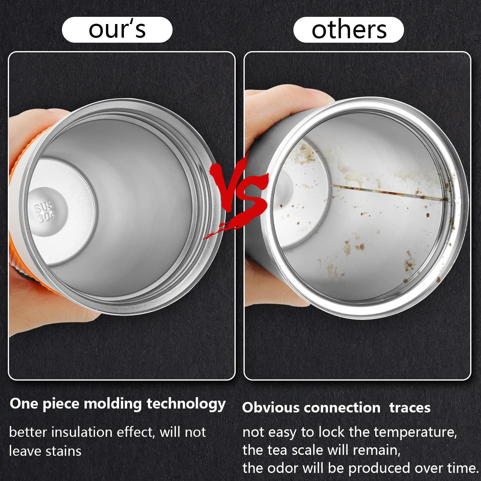 CS COSDDI orange 12oz tumbler ergonomic grip enhances handling.