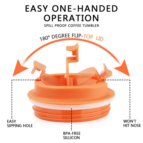 CS COSDDI orange 12oz tumbler base ensures non-slip stability.