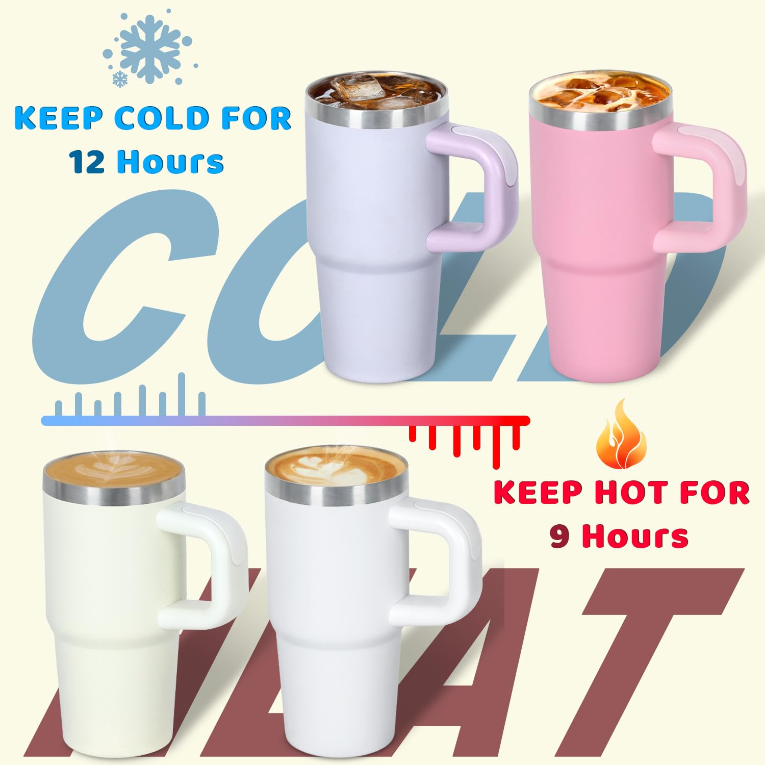 Cosictic double-wall stainless steel keeps drinks cold or hot