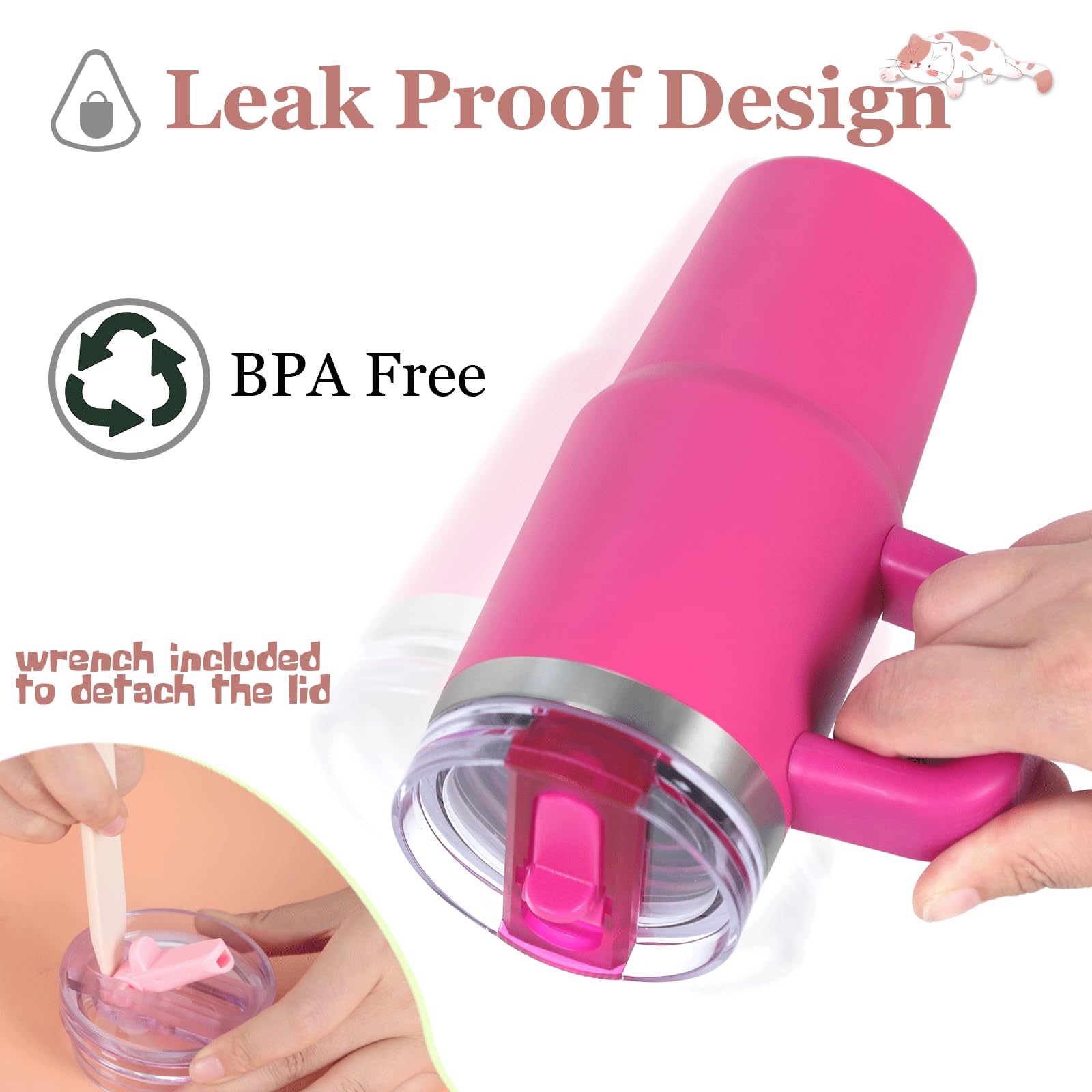 Cosictic kids tumbler in stainless steel with double-wall insulation.