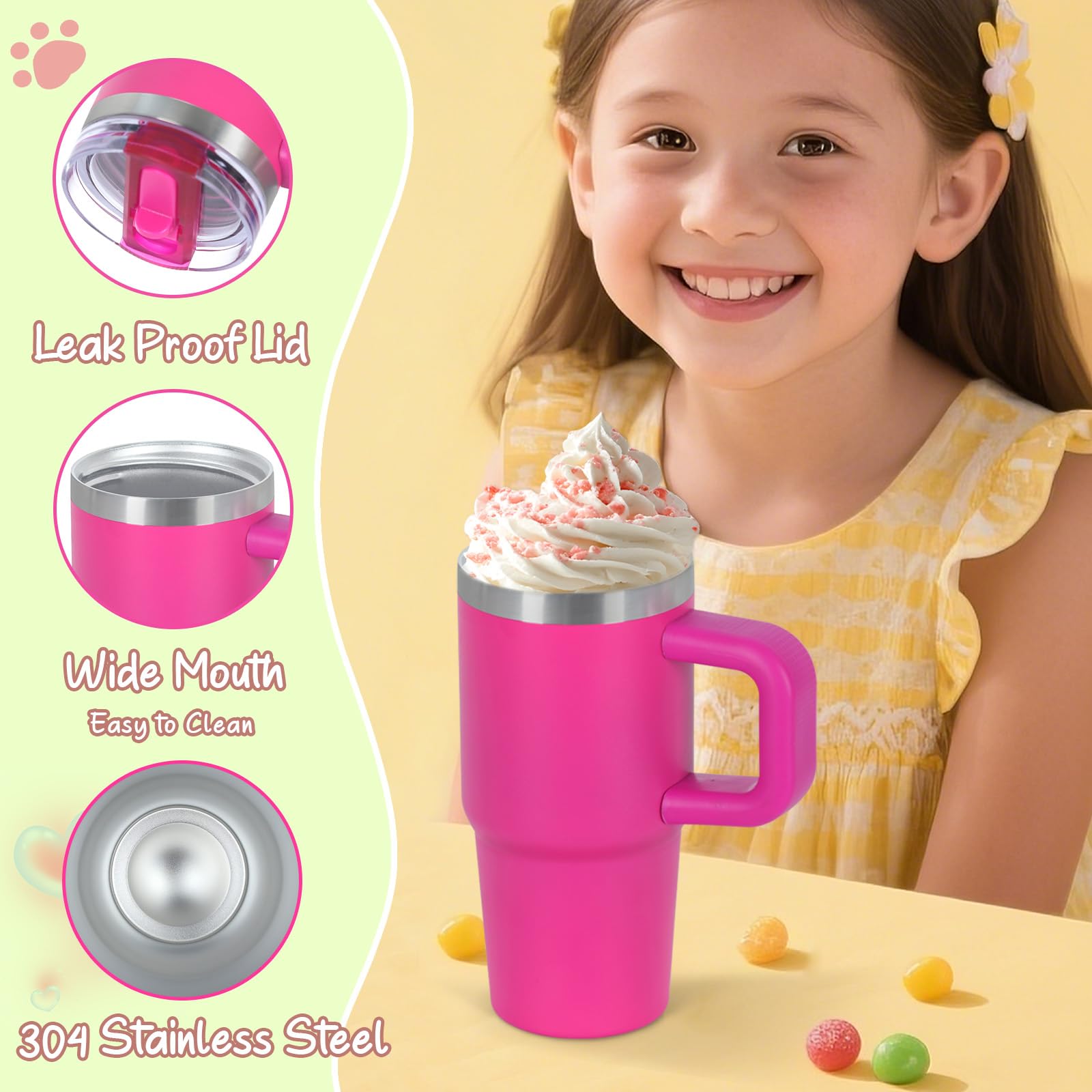 Cosictic leak-proof flip lid keeps drinks contained during travel.