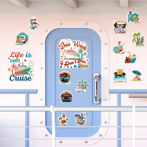 Cosmisun door magnets life buoy and ship motif for nautical style