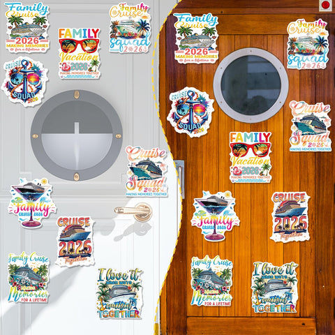 Cosmisun watercolor-design magnet set for stylish cabin decor on ships.