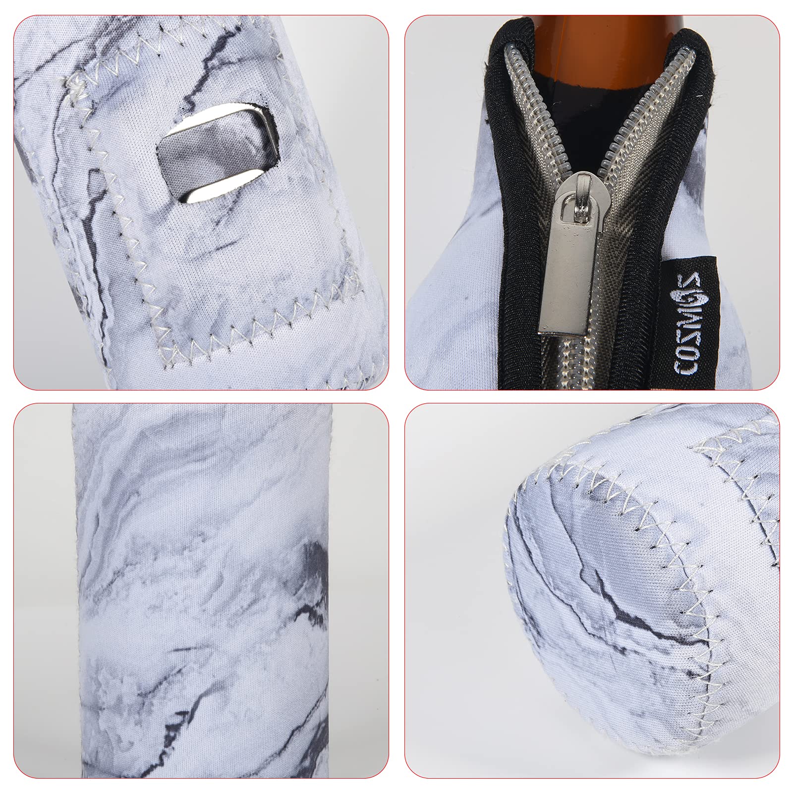 Cosmos colorful sleeves help guests identify drinks at parties.