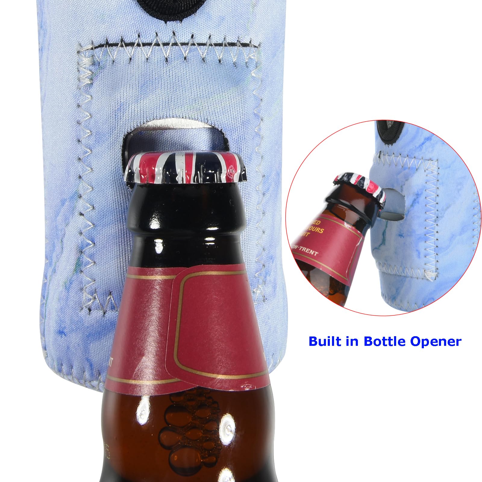 Cosmos sleeve resting flat on table for stable bottle placement.