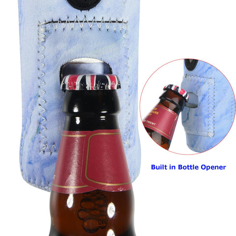 Cosmos sleeve resting flat on table for stable bottle placement.