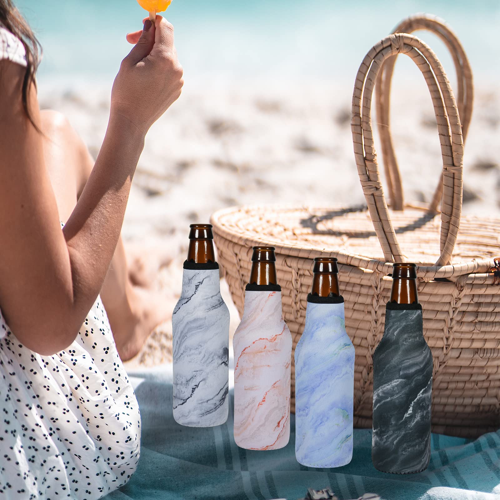 Cosmos four-pack beer sleeve set ideal for picnics and holidays.