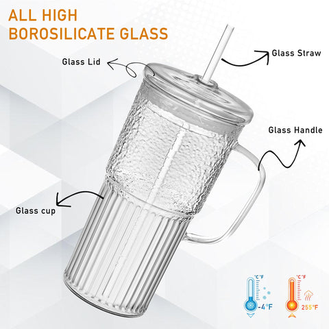 Cosnou glass tumbler with embossed design adds stylish daily hydration