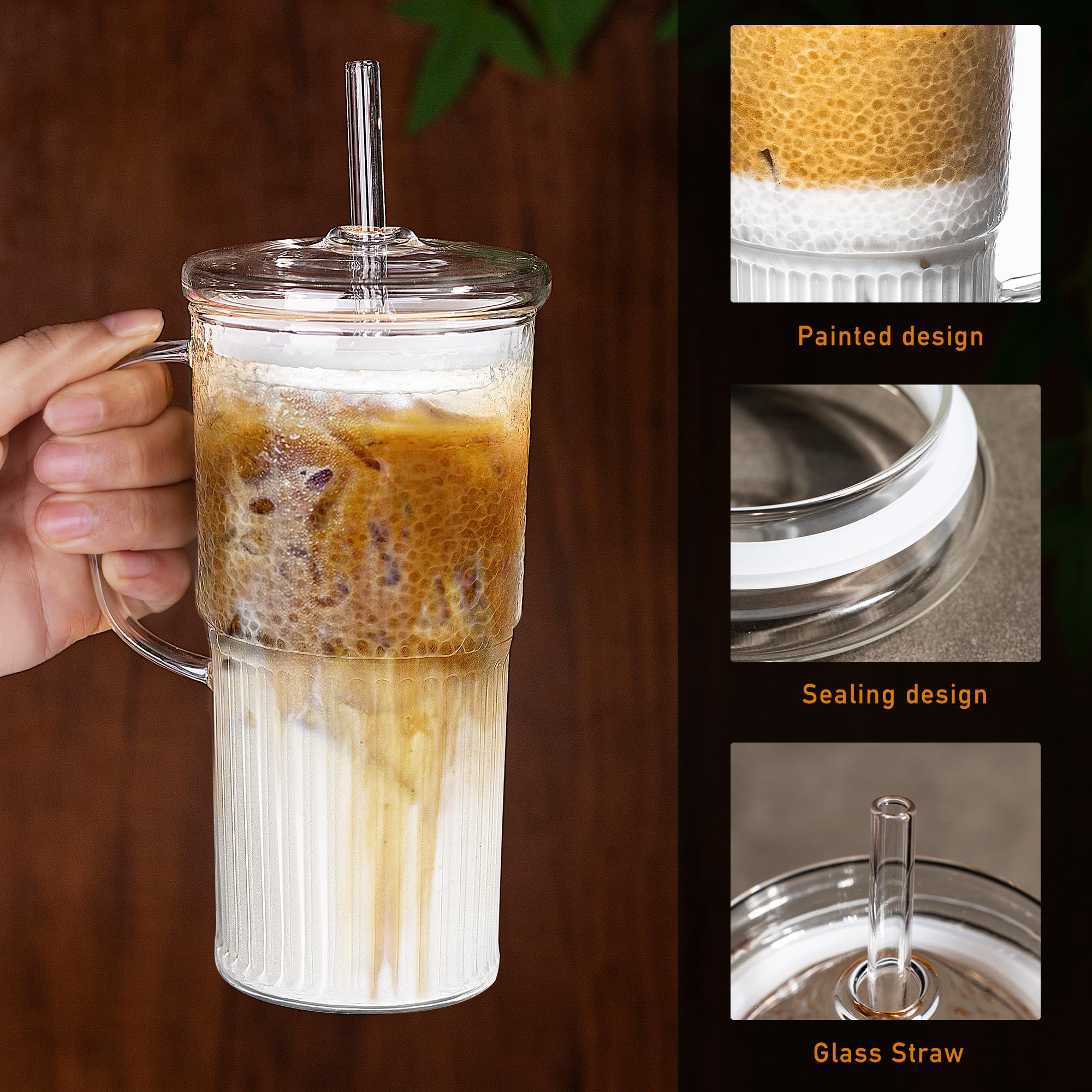 Cosnou glass tumbler wide mouth enables easy filling and cleaning