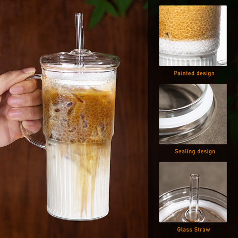 Cosnou glass tumbler wide mouth enables easy filling and cleaning