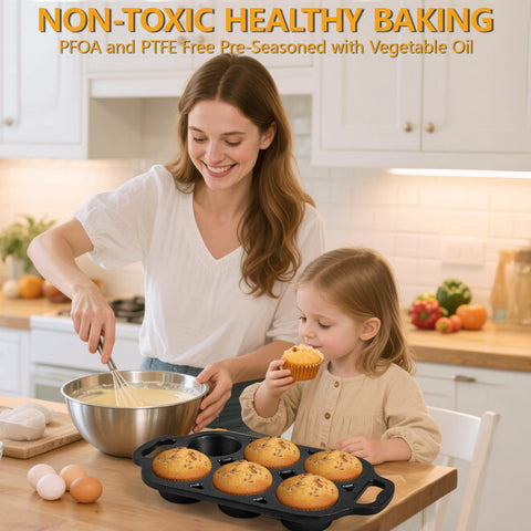 COSORM two-piece muffin pan set suits large batches for family breakfasts