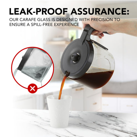 COSPARX 12-cup carafe sturdy-handle offers comfortable daily use.