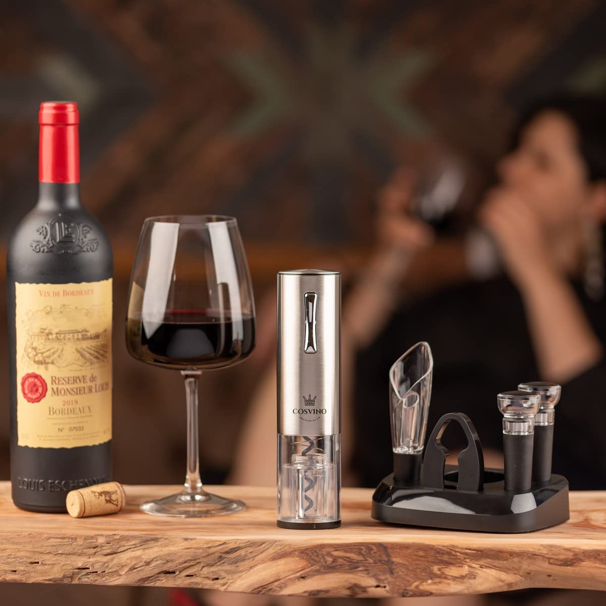 COSVINO wine pump and vacuum stopper help keep flavors fresh