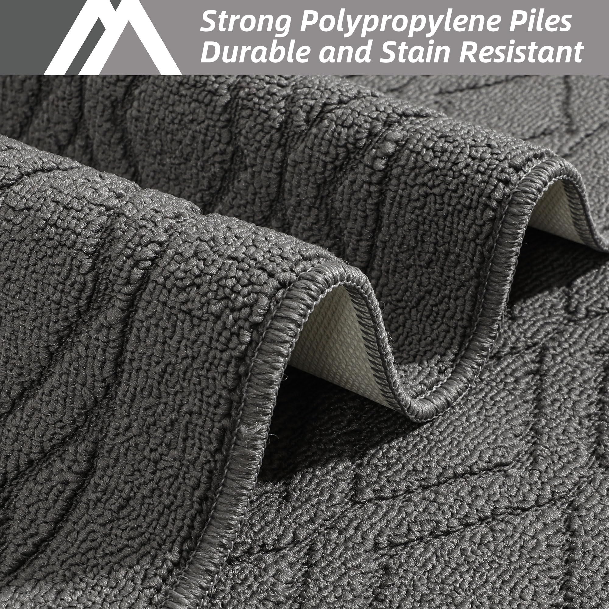 COSY HOMEER grey polypropylene mats offer durable, easy-care kitchen comfort.