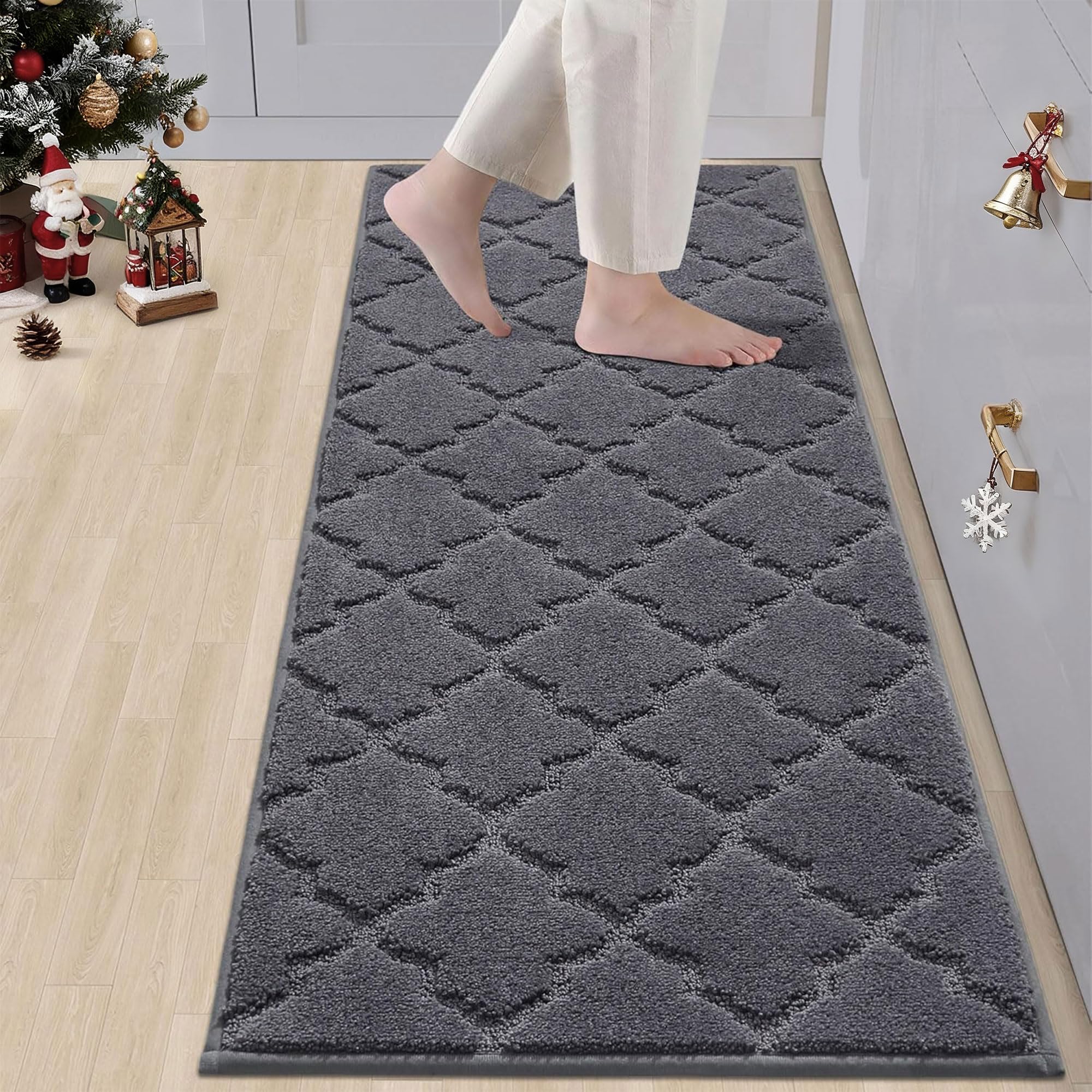 COSY HOMEER soft kitchen floor mat beside the sink absorbing water and splashes.