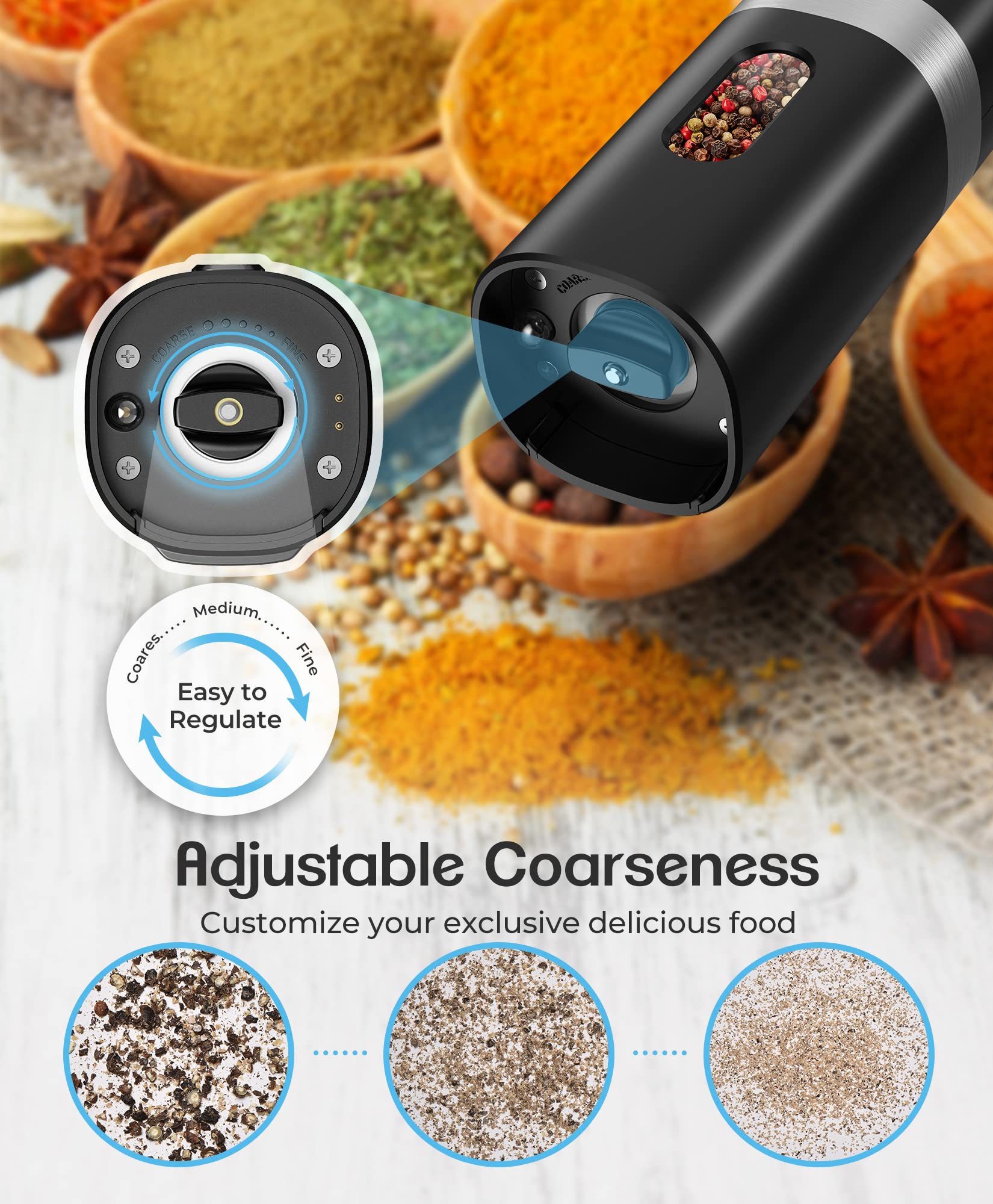 COSYAIREY one-hand operation grinder for easy seasoning