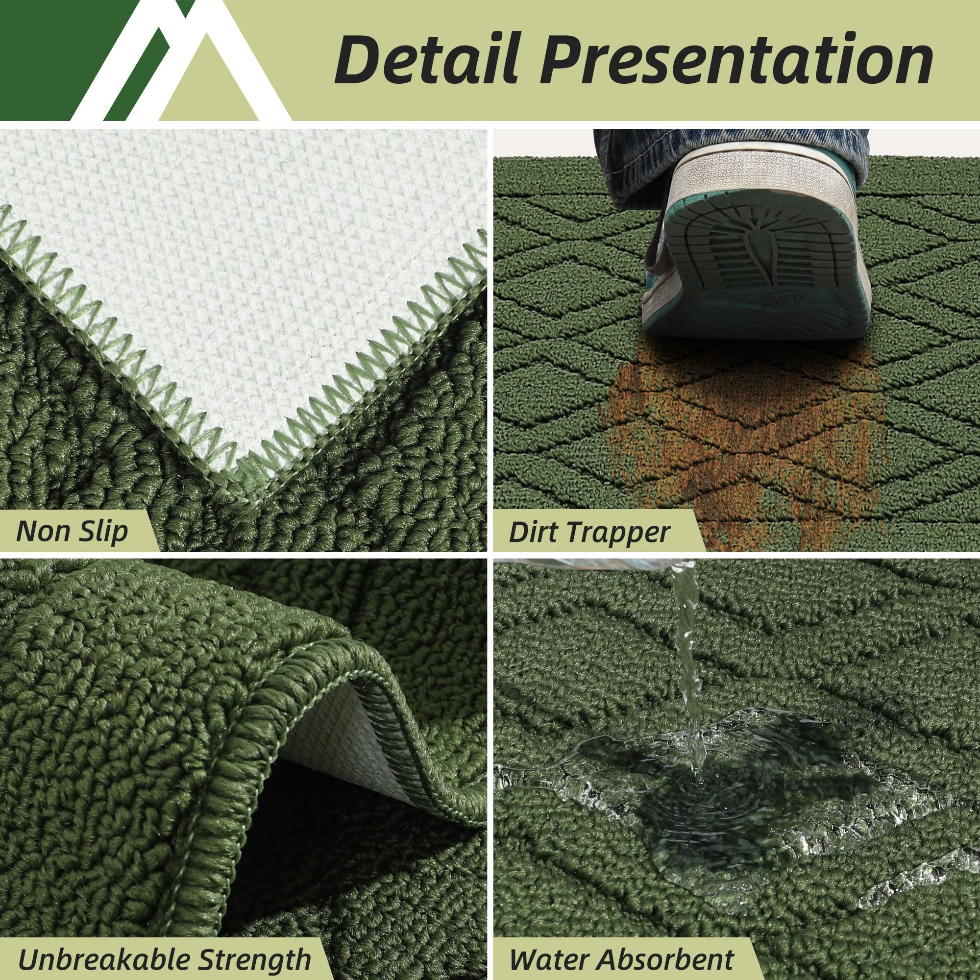 COSY HOMEER anti-fatigue mat in green cushions your steps.