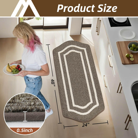 COSY HOMEER brown-framed mat adds warm style to your kitchen