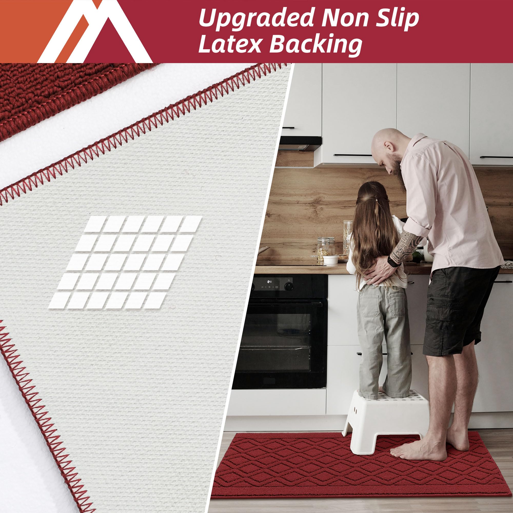 COSY HOMEER durable, stain-resistant mat enduring high-traffic use in kitchens.