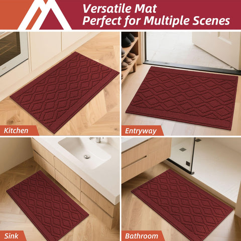 COSY HOMEER red kitchen mat adds color and practical protection to floors.
