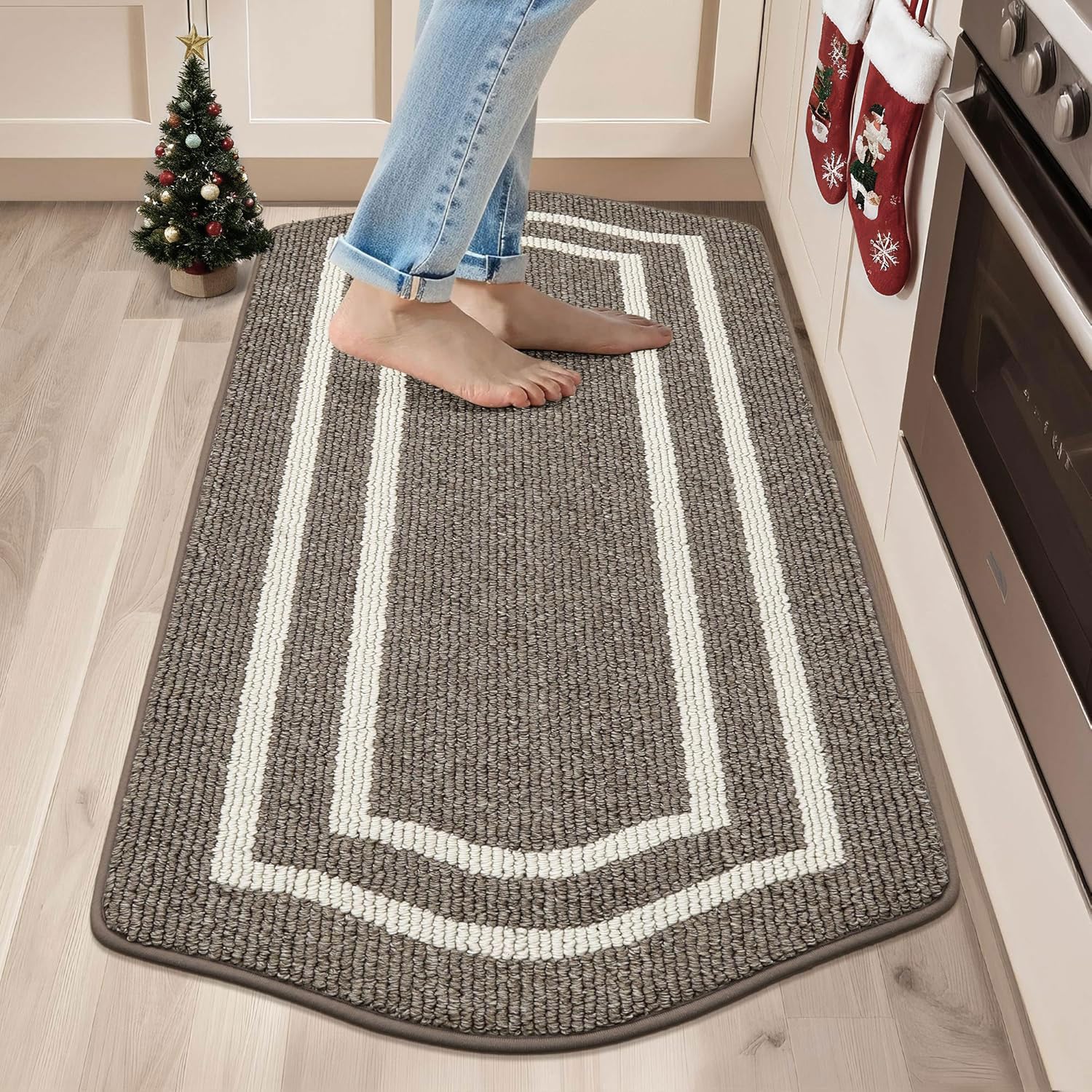 COSY HOMEER long kitchen mat in front of sink absorbs spills for cleaner prep