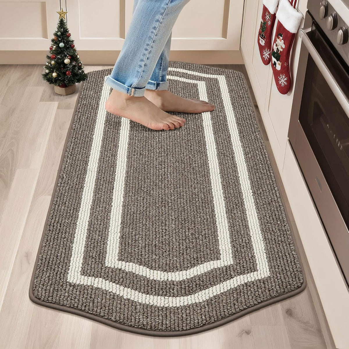 COSY HOMEER long kitchen mat in front of sink absorbs spills for cleaner prep