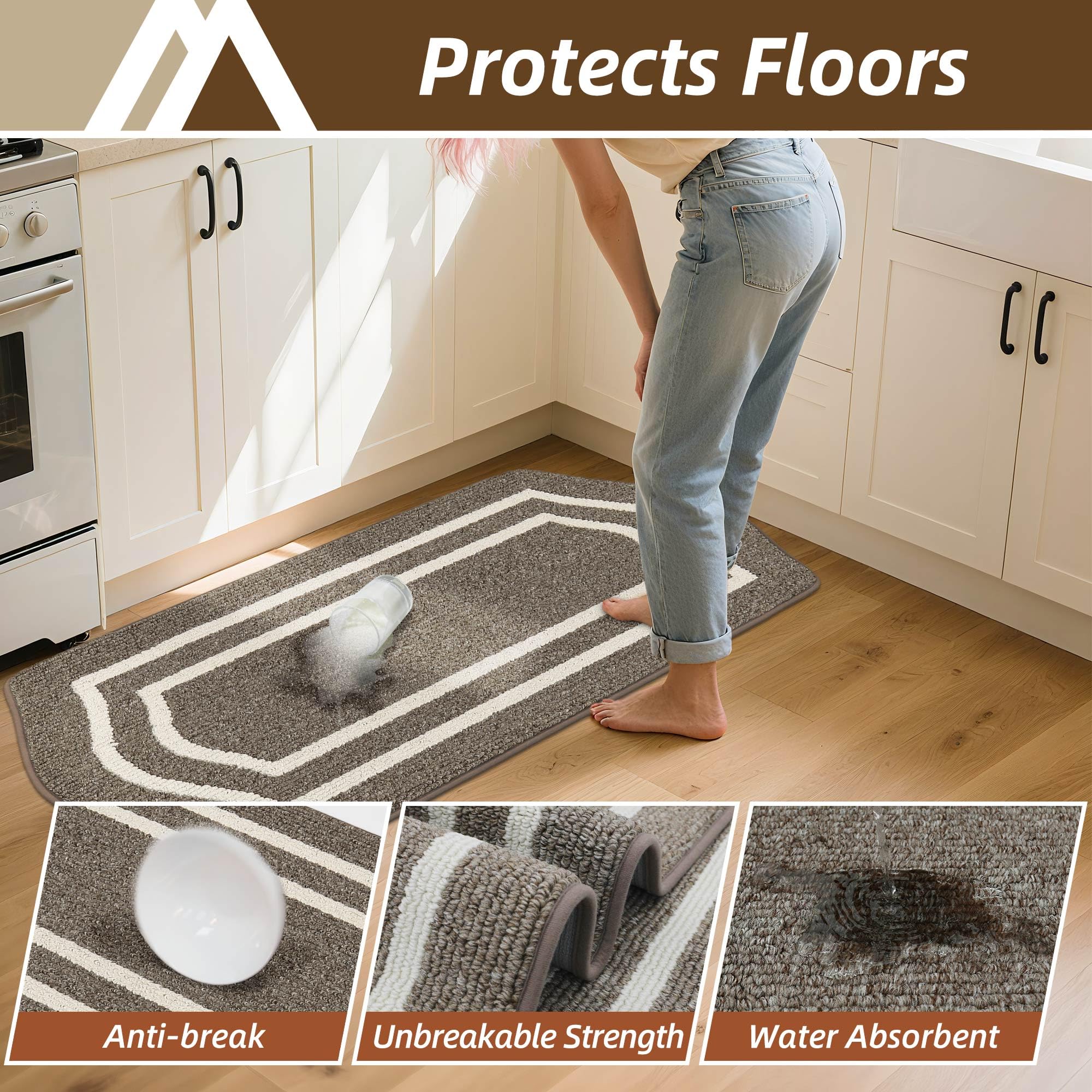COSY HOMEER washable kitchen rug simplifies cleaning with machine-washability