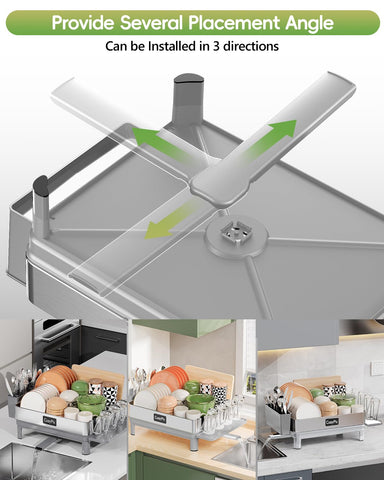 CosyPic dish drying rack 4-height pads adapt to different sinks.