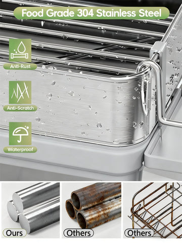 CosyPic dish drying rack spacious layout maximizes counter storage.