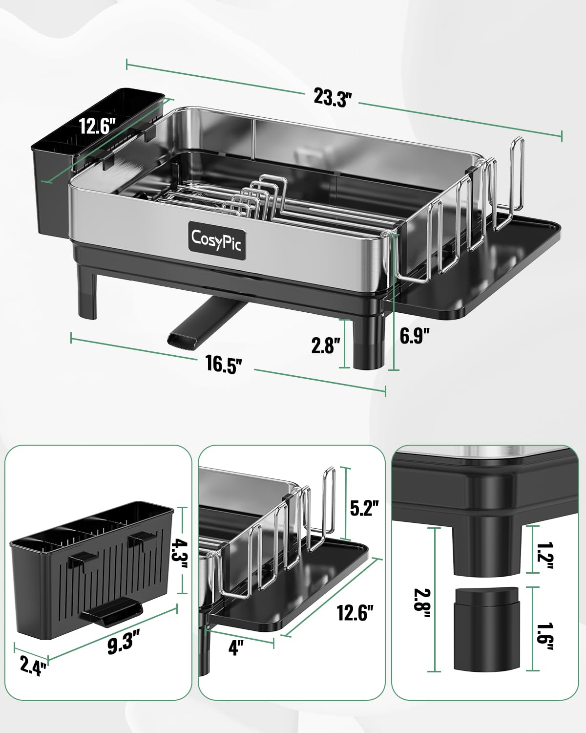 CosyPic drip boards promote fast moisture removal from dishes.