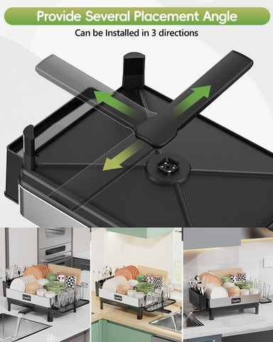 CosyPic easy-assembly dish rack for quick setup without tools.
