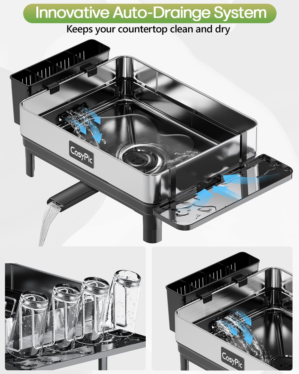CosyPic four adjustable feet fit many sink configurations.