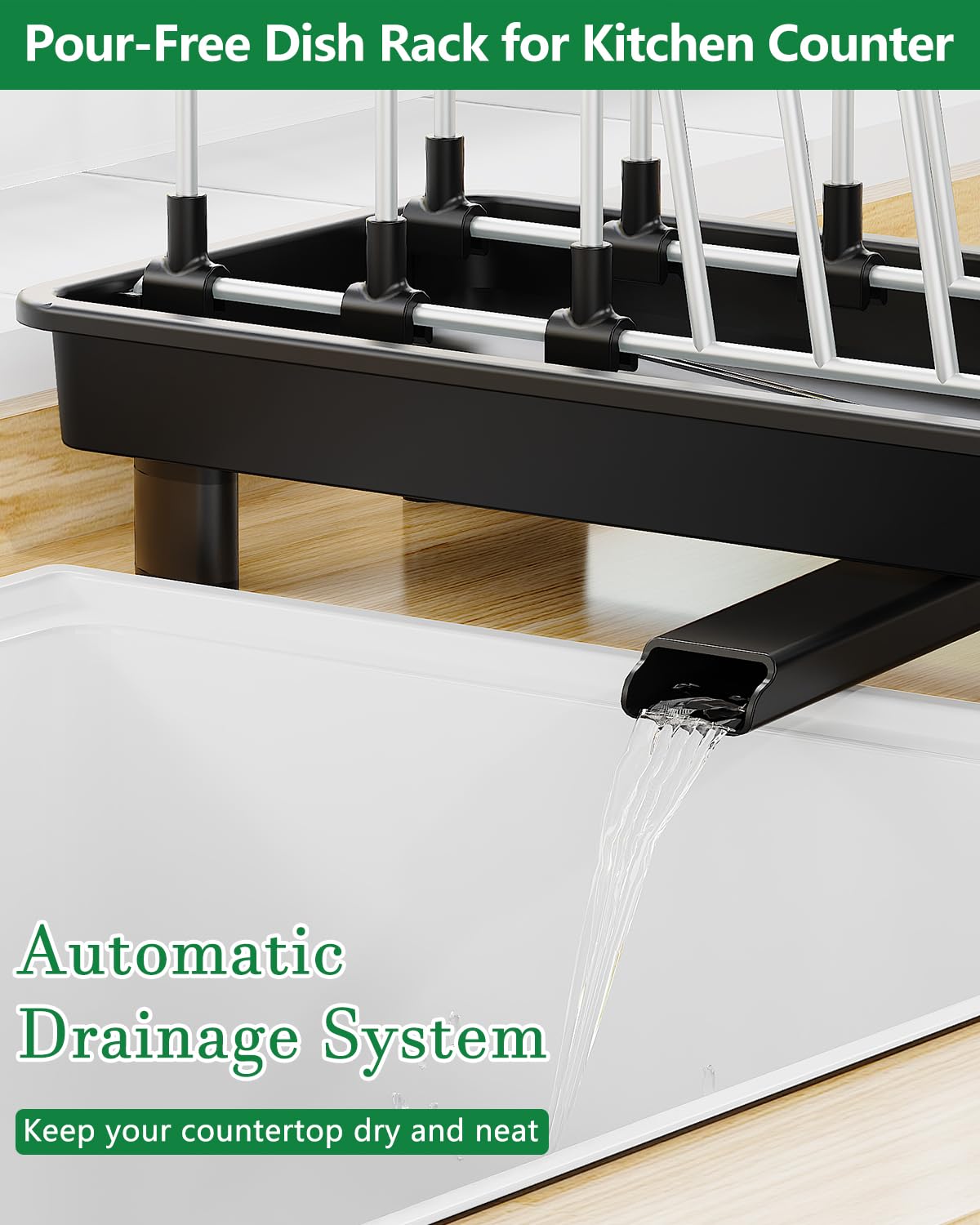 CosyPic sturdy stainless steel frame with silicone-coated contact protects dishes