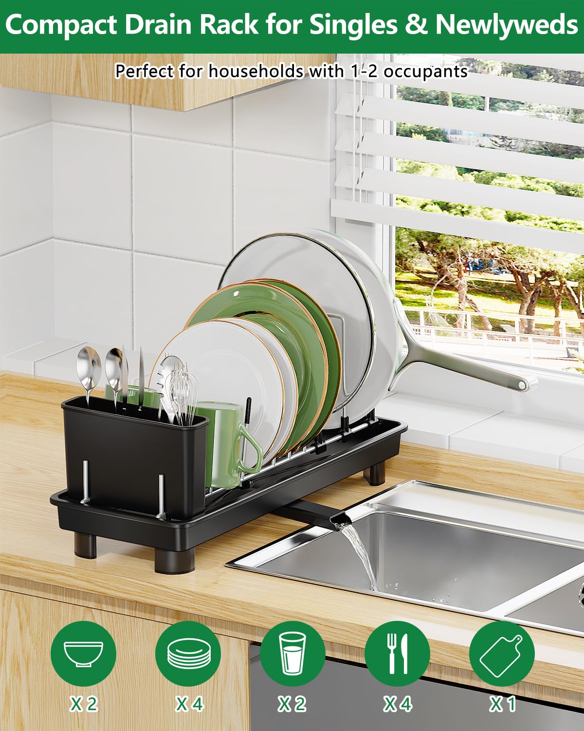 CosyPic drying rack features U-shaped groove to secure pot lids during drying