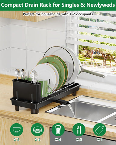 CosyPic drying rack features U-shaped groove to secure pot lids during drying
