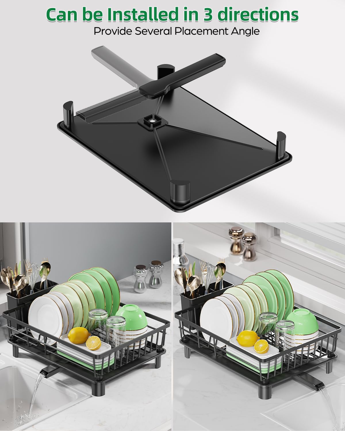 CosyPic smart drainage system directs water into the sink, reducing spills.