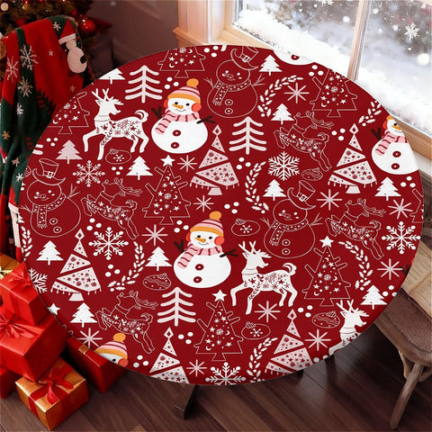 COTAIL round tablecloth with elastic edge fitting a 60-inch table securely
