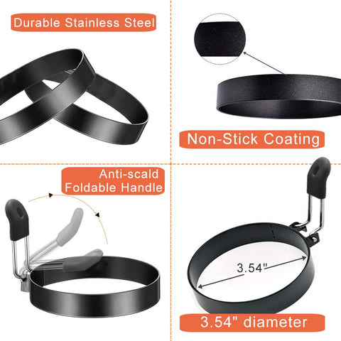 COTEY round crumpet molds for English muffins and breakfasts.