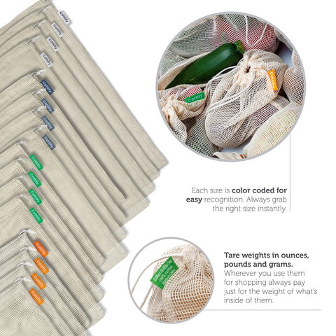 Cottify tare-weight tag on bag helps track items efficiently.