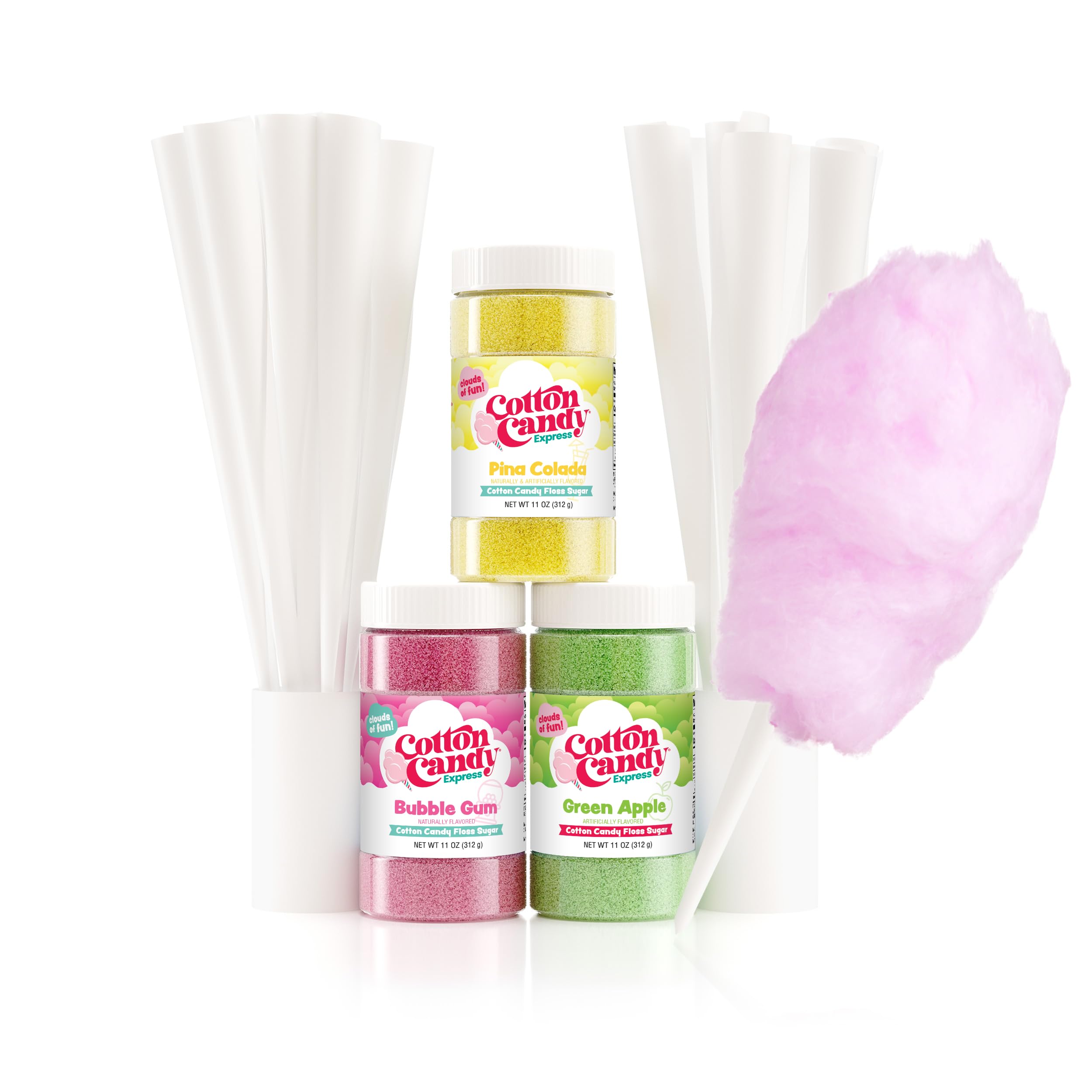 Cotton Candy Express Bubble Gum 11oz jar ready for quick at-home carnival treats