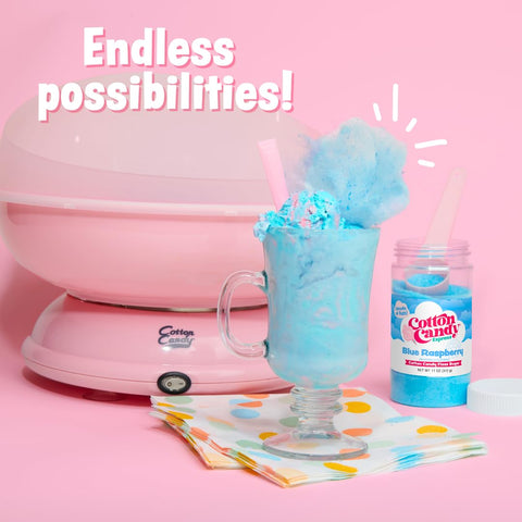 Cotton Candy Express party scene with cones and jars for celebrations