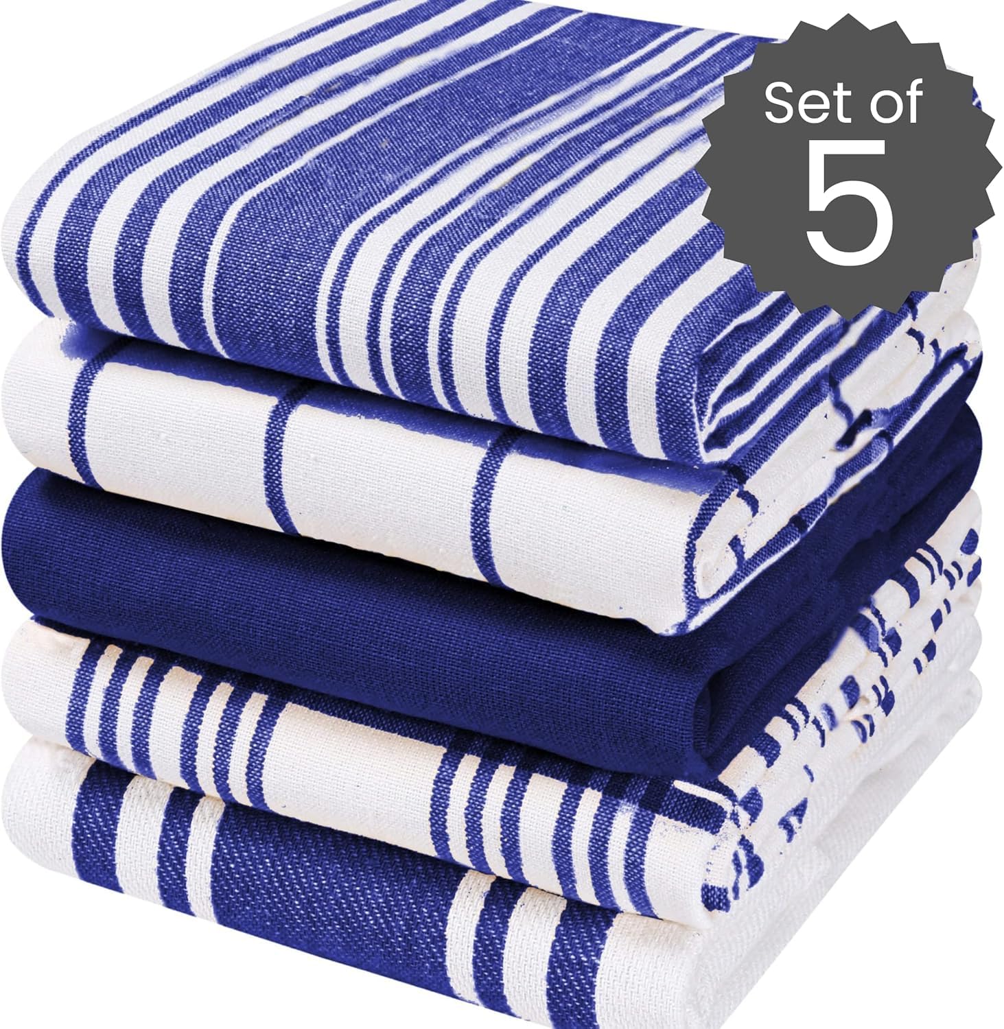Cotton Clinic dish towels soft and absorbent for quick drying.