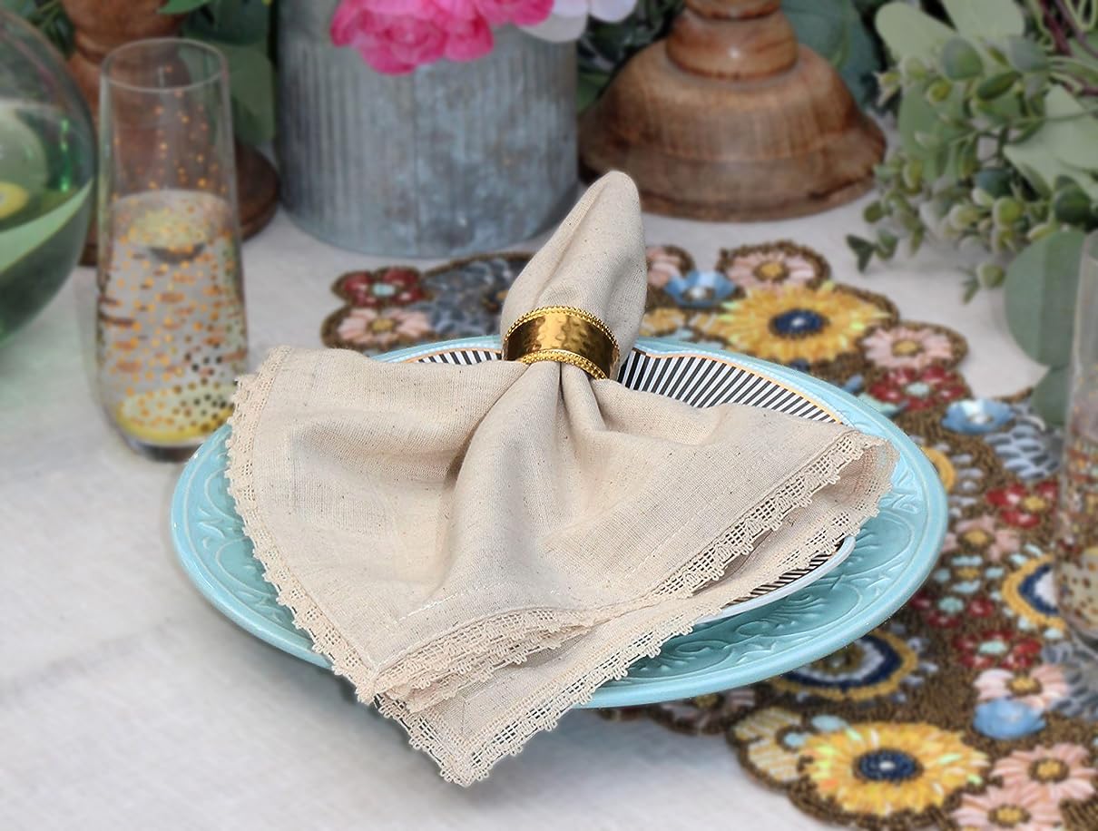 COTTON CRAFT Delilah linen napkins set of 12 natural color for family gatherings