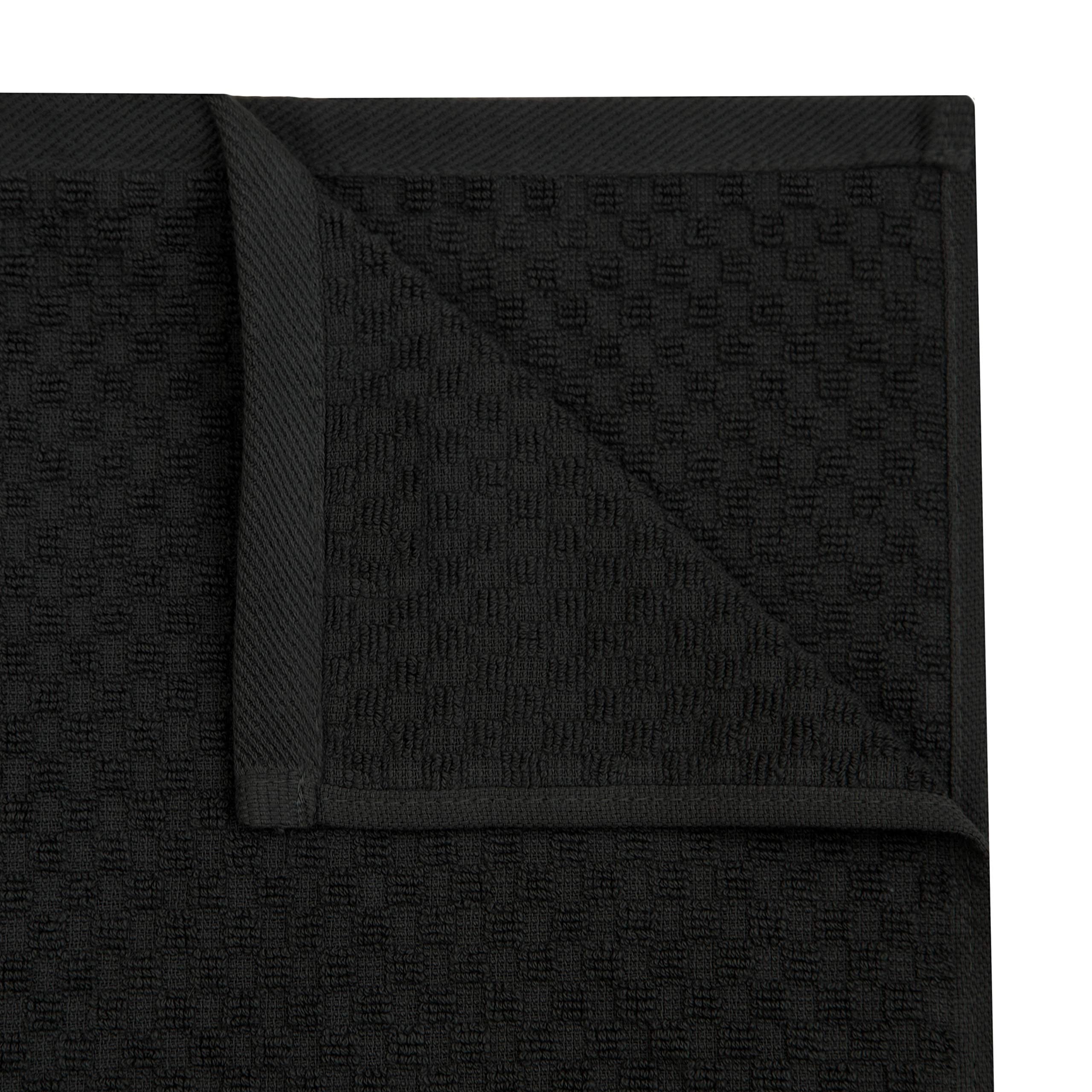 Cotton Craft Euro Cafe towel in black 16x28 ready for hand drying and prep.
