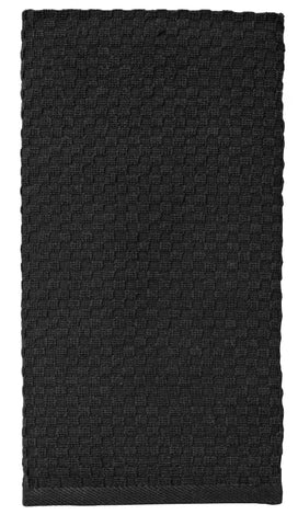 Cotton Craft Euro Cafe towel dries spills with high-density waffle weave.