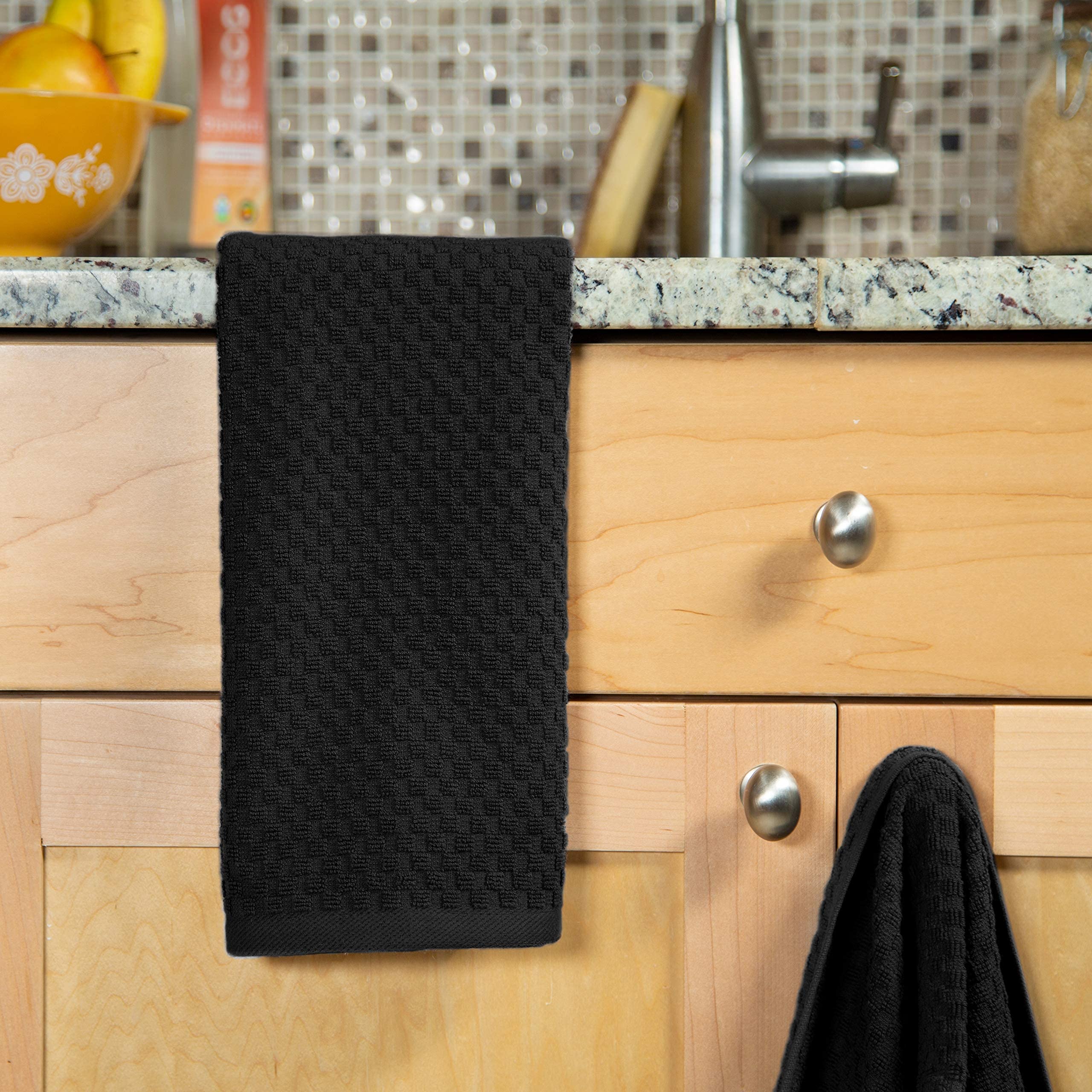 Cotton Craft Euro Cafe towel low lint for clean dish drying.