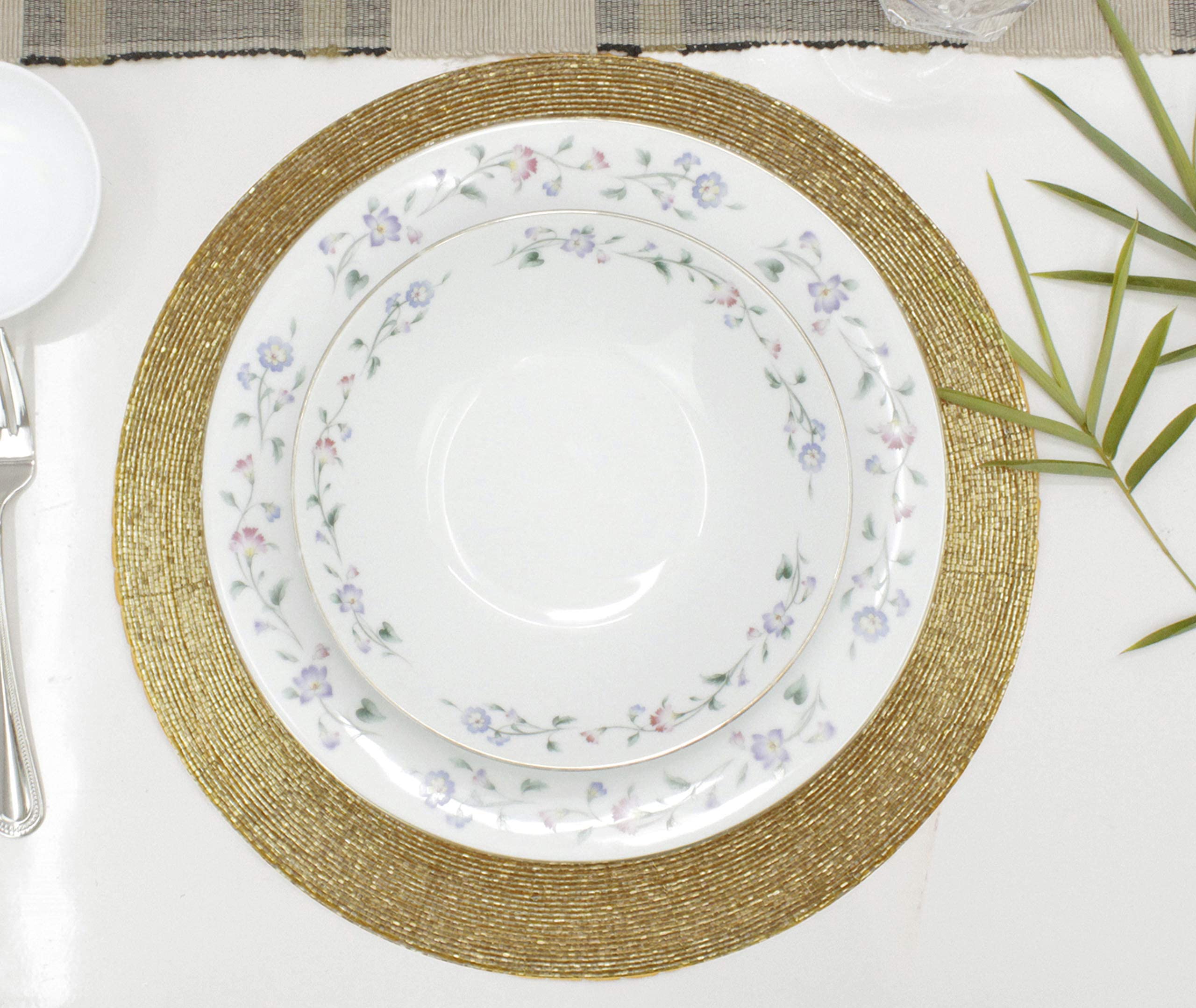 Cotton Craft holiday harvest charger in gold for seasonal tables